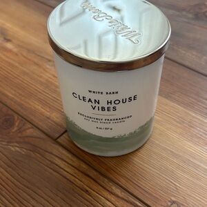 White Barn Clean House Vibes Candle with Silver Lid